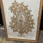 Golestan palace replacemed curtain with golden treads with frame