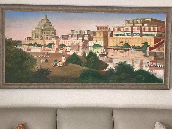 7x4 feet hand painted Assyrian Capital Nineveh