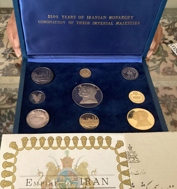 Set of gold and silver coins